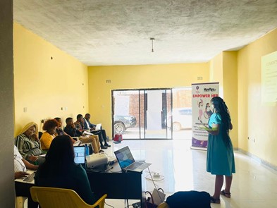 WAG Staff getting trained in Outcome Mapping by CYECE